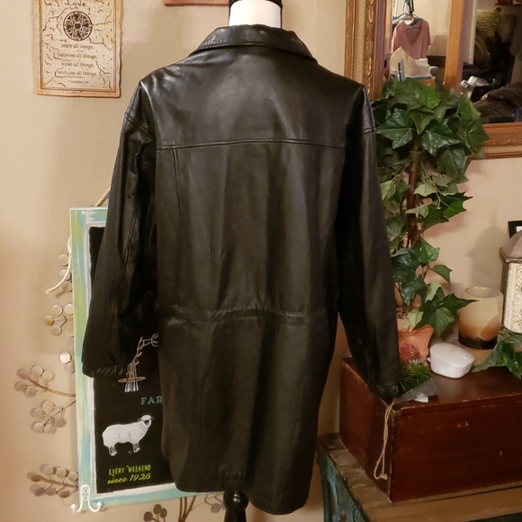 Wilsons Black Leather Jacket Size Large - Picture 4 of 6